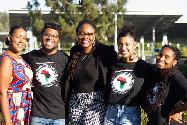 A group of students pose for a photo