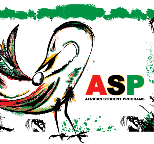 Colorful bird with ASP African Student Programs logo.