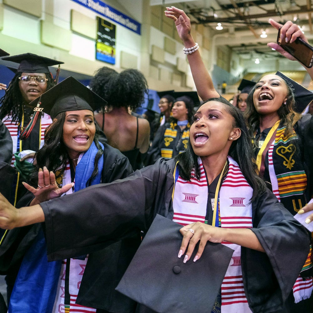 African American females celebrate their graduation